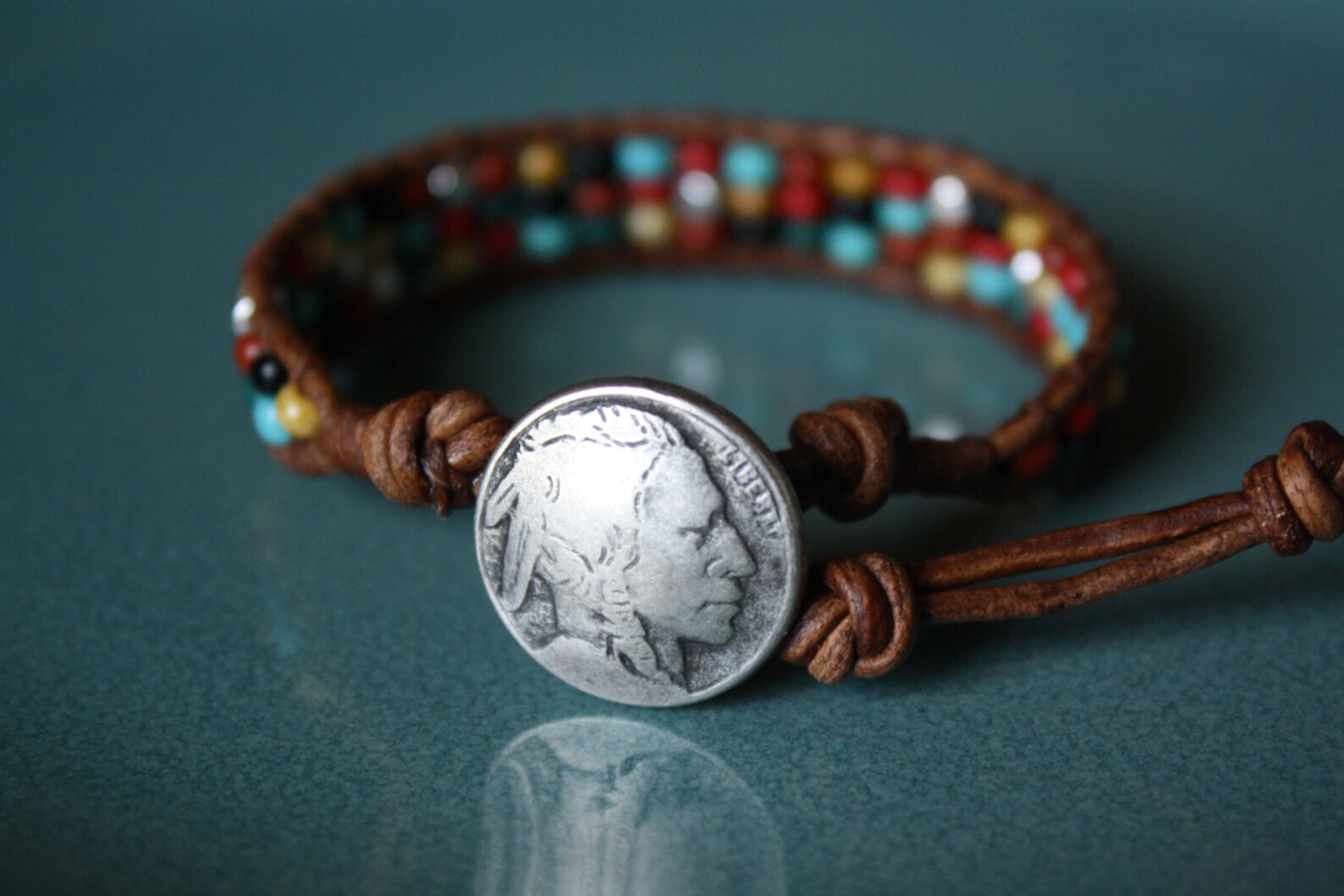 Oklahoma Bracelet, Southwest Motif Bracelet With Silver Plated Square