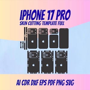 iPhone 17 Pro skin vector template skin layout skin die cuts file svg - skin cut file - Precious Accurate Cutting