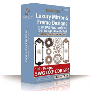 Luxury Mirror Frame Laser Cut Files: DXF SVG Bundle Pack (Digital Download)