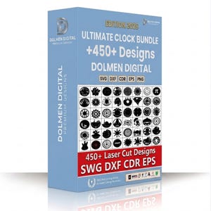 Väggklocka Mega Bundle SVG 450+ laserskurna filer Cricut Dxf AI Silhouette