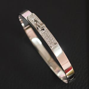 18K Massives Gold Au750 Gold Diamant Armband Personalisierbares Armband mit Riemen, Lab Diamond VVS/VS Armband, handgefertigtes Schmuckgeschenk für Männer / Frauen