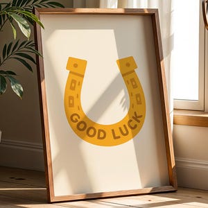 Good Luck Horseshoe Poster – Rustic Wall Art for Positive Energy & Home Decor | Vintage Lucky Charm Print | Instant Digital Download