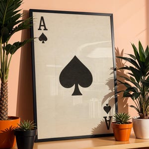 Ace of Spades Wall Art – Vintage Playing Card Poster | Minimalist Poker Decor | Digital Download Print | Instant Download