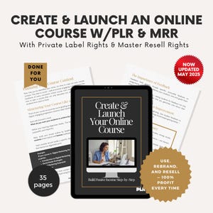 Create & Launch Your Online Course eBook | Canva PLR Digital Download | Passive Income Guide | MRR Resell Rights | Course Creator Toolkit
