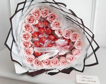 Ferrero Rocher & Rose Bouquet Elegant Chocolate Birthday Anniversary Gift