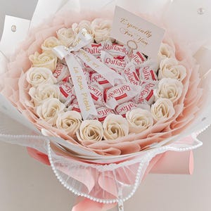 Scented Soap Rose Bouquet: Elegant Gift with Chocolates, Anniversary, Birthday bouquet