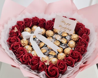 Ferrero Rocher Lindor Bouquet, Chocolate Bouquet, Anniversary bouquet, Birthday bouquet, Soap roses bouquet