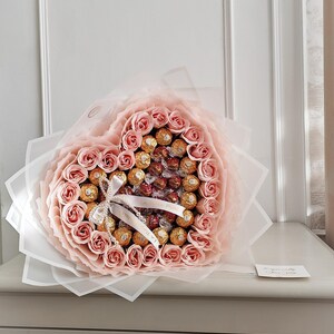 Ferrero Rocher & Lindor Chocolate Bouquet with Soap Roses image 5