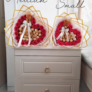 Ferrero Rocher & Lindor Chocolate Bouquet with Soap Roses Small