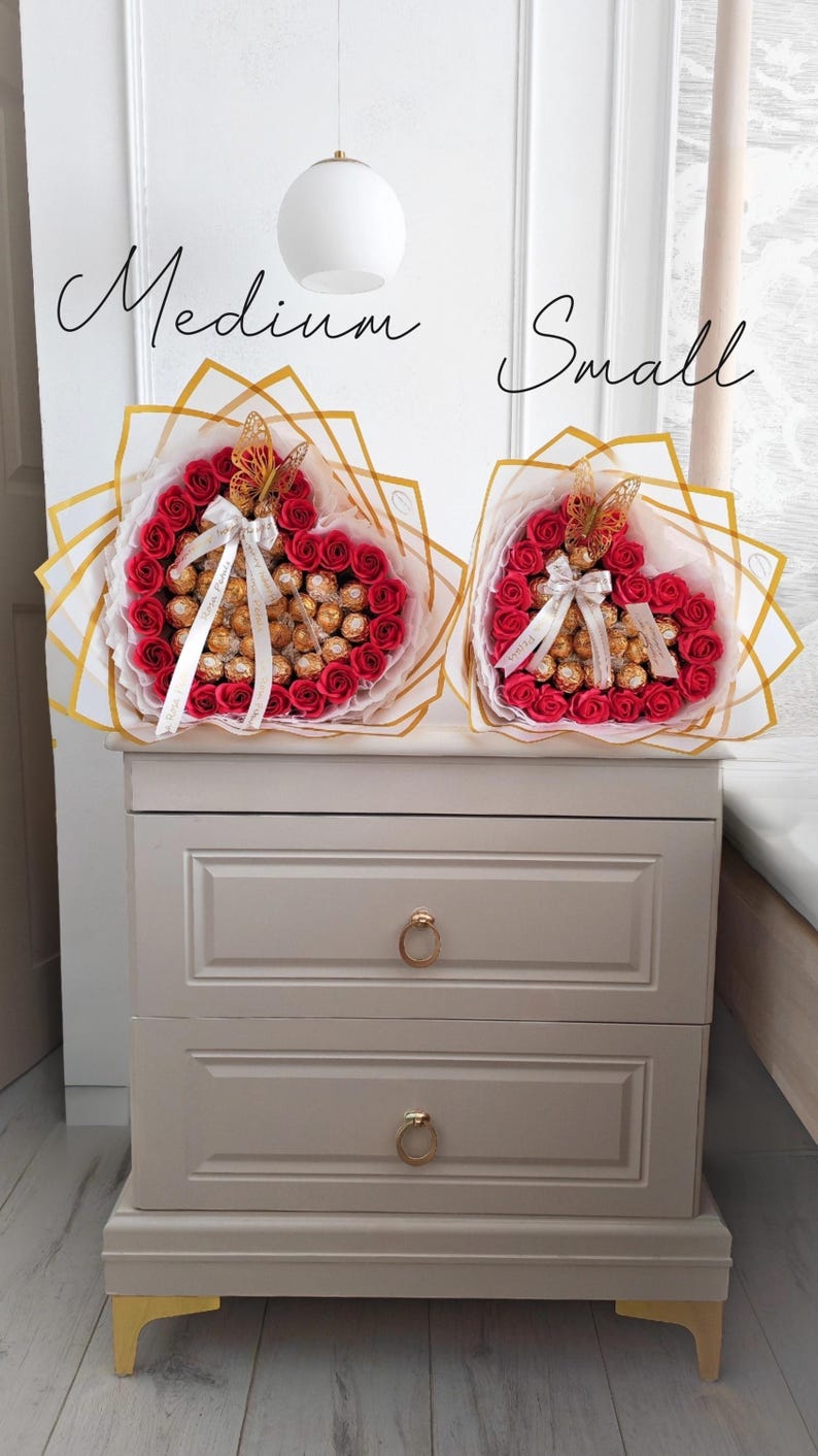 Ferrero Rocher & Lindor Chocolate Bouquet with Soap Roses Small