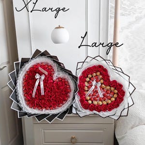 Ferrero Rocher & Lindor Chocolate Bouquet with Soap Roses Extra large