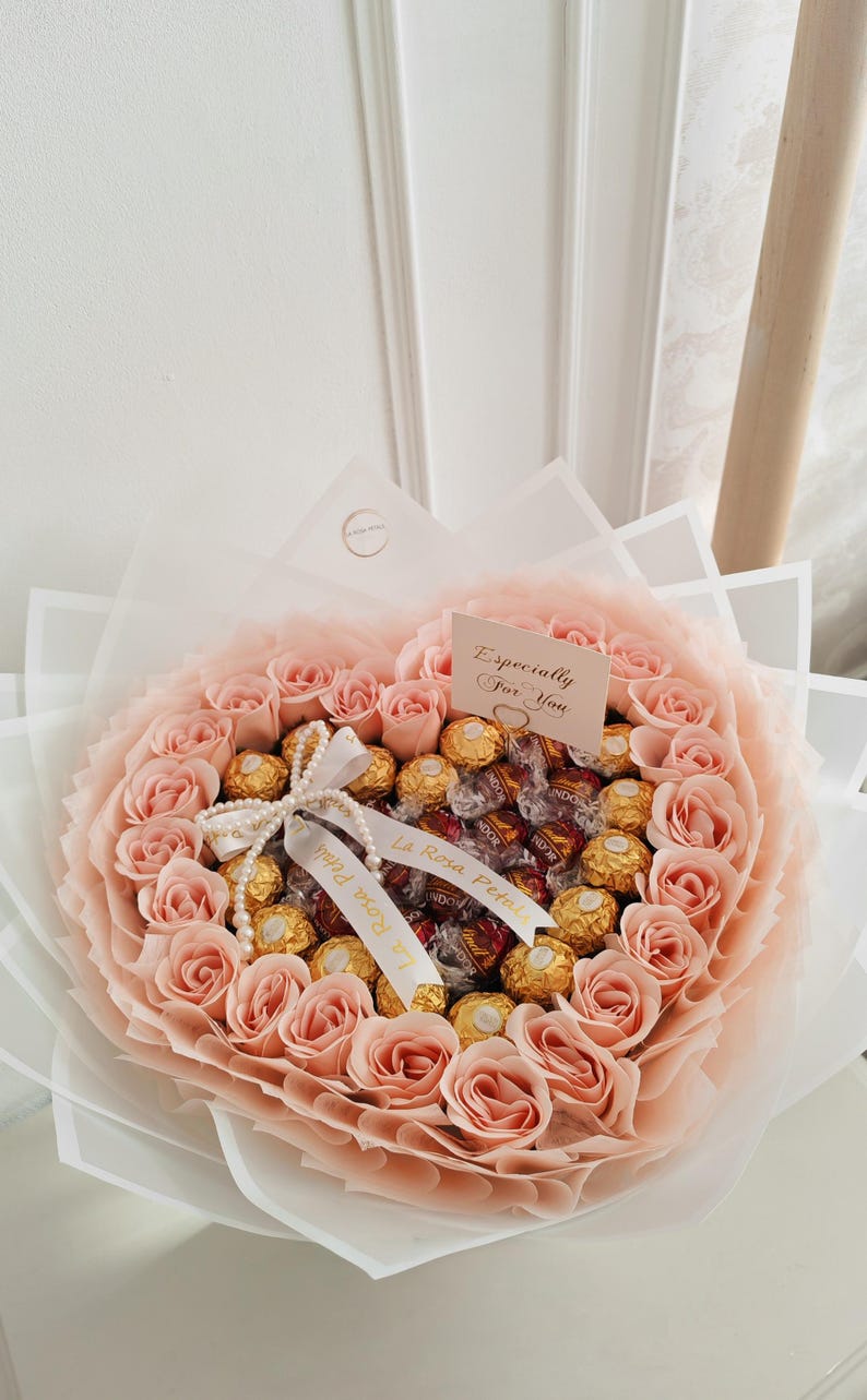 Ferrero Rocher & Lindor Chocolate Bouquet with Soap Roses image 6