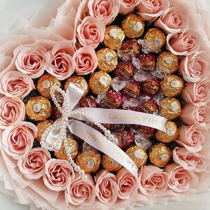 Ferrero Rocher & Lindor Chocolate Bouquet with Soap Roses image 7