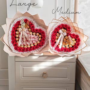 Ferrero Rocher & Lindor Chocolate Bouquet with Soap Roses Large