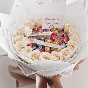 Scented Soap Rose Bouquet: Elegant Gift with Chocolates, Anniversary, Birthday bouquet