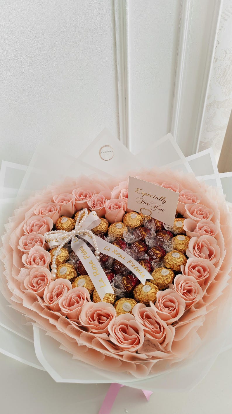 Ferrero Rocher & Lindor Chocolate Bouquet with Soap Roses image 8