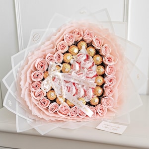 Ferrero Rocher & Lindor Chocolate Bouquet with Soap Roses