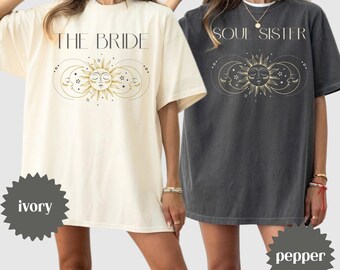 Comfort Colors® Bachelorette Shirt, Bachelorette Shirt, Bachelorette Party Shirt, Bride Shirt, Celestial Bachelorette Shirt, Sun Moon Shirt