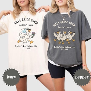 Silly Bride Goose Gettin&#39; Loose Shirt, Silly Goose Crew Shirt, Fun Bachelorette Shirt, Custom Bachelorette Shirt, Goose Squad Shirt