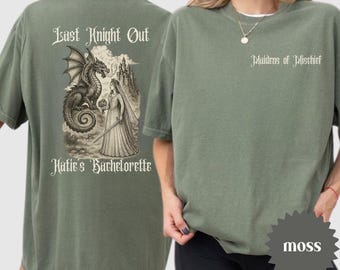 Last Knight Out Bachelorette Shirt, Bride of the Realm, Maidens of Mischief, Castlecore Fantasy Tee, Custom Comfort Colors Bachelorette Tee