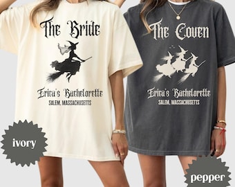 Custom Witchy Bachelorette Shirt, Halloween Bachelorette Shirt, Gothic Bridal Party Shirt, Spooky Bridal Party Shirts, Spooky Bride Shirt