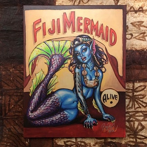 Fiji Mermaid Limited Edition Archvial Canvas Art Print, item #199