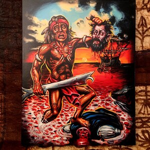Death of Magellan Limited Edition Archival Canvas Art Print