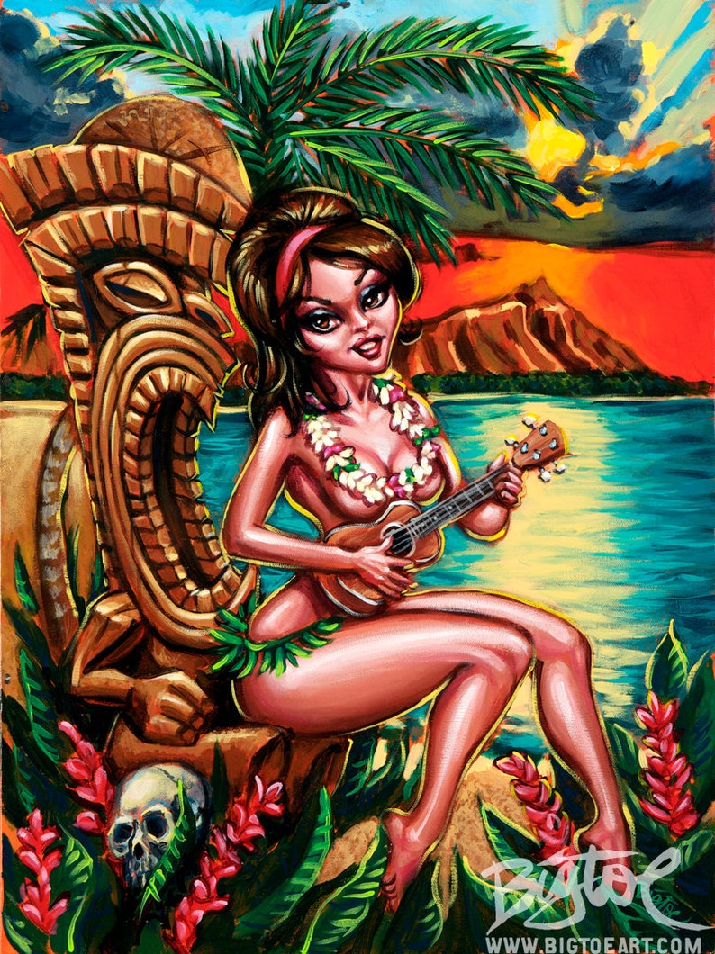 BigToe's Island Serenade Small Art Print image 1