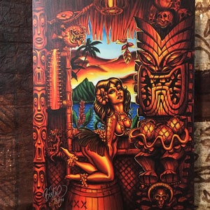 Howie&#39;s Tiki Lani Limited Edition Archvial Canvas Art Print, item #202