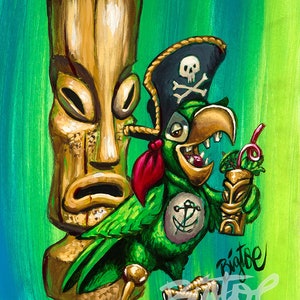 Party Pirate Parrot Art Print