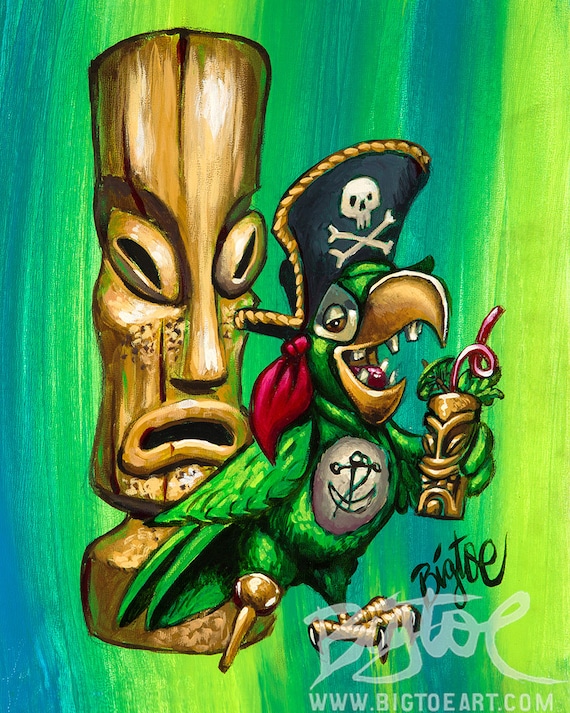 Party Pirate Parrot Art Print