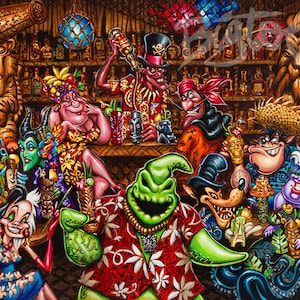 Trader Oogies Tiki Room Small Archvial Art Print