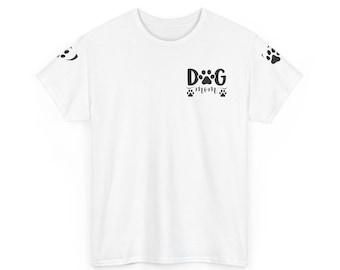 Pet Lover Unisex Heavy Cotton Tee, Dog Parent Shirt, Cute Animal Print, Personalized Pet Names Tee, Gift for Dog Lovers, Cute Dog T-Shirt