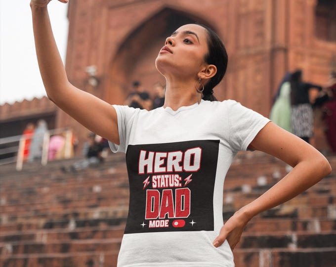 Featured listing image: Dad Mode Hero T-Shirt, Perfect Gift for Father's Day, Dad Life Tee, Men's Casual Wear, Unisex Softstyle Shirt