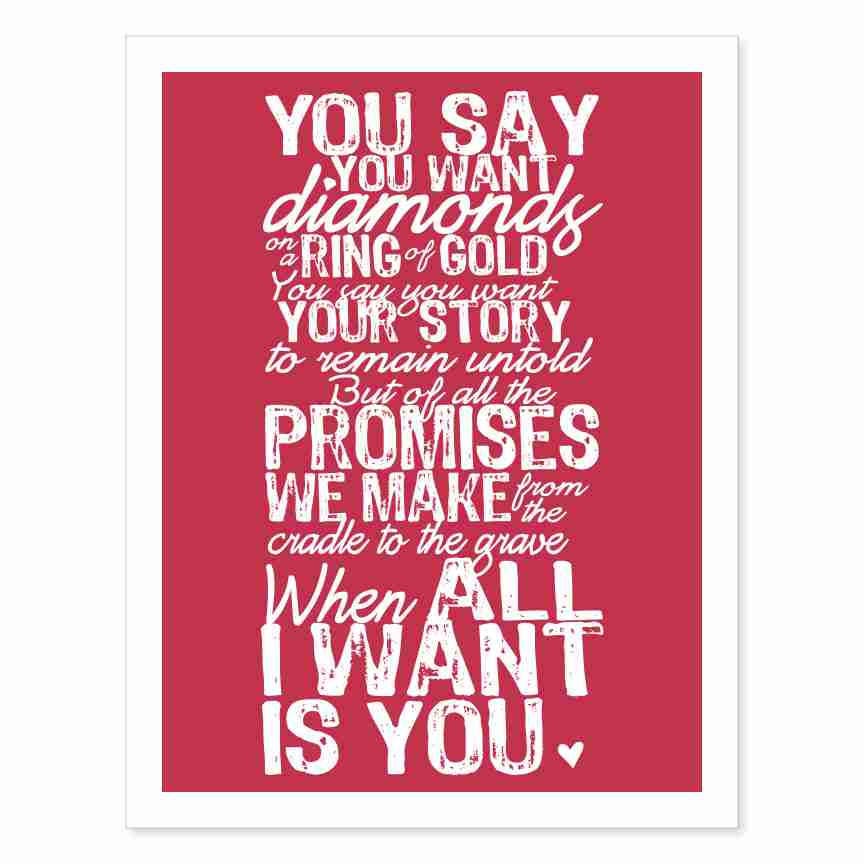 Printable Typography Art Download All I Want Ls You V5 U2 Love Song Lyrics Art Romantic Red And White Modern Style Instant Download Printable Typography Art Download All I Want Ls You V5 U2 Love Song Lyrics Art Romantic Red And White Modern Style Instant Download