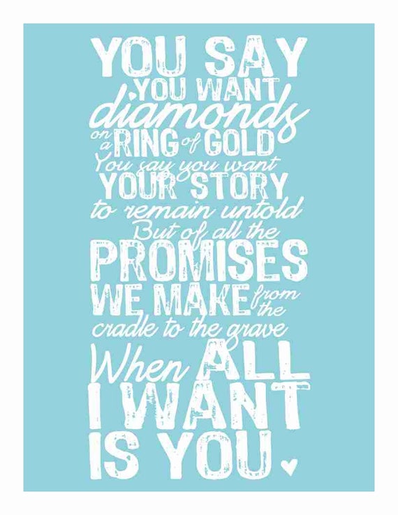 Printable Typography Art Download All I Want Ls You V16 U2 Etsy Printable Typography Art Download All I Want Ls You V16 U2 Etsy