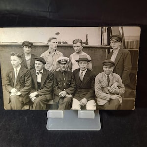 Retro Photo | Ship Crew | Antique Ship Crew Photo | Pre-War Era Picture | Seaman Group Photo | Carte Postale | Maritime Photo | The Sea Crew
