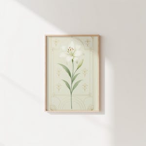 Lily Art Deco, Botanical, Minimalist, Printable Wall Art, Digital Print