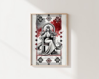 Der Kaiser Art Deco, Major Arcana, Tarot, druckbare Wandkunst, Digitaldruck