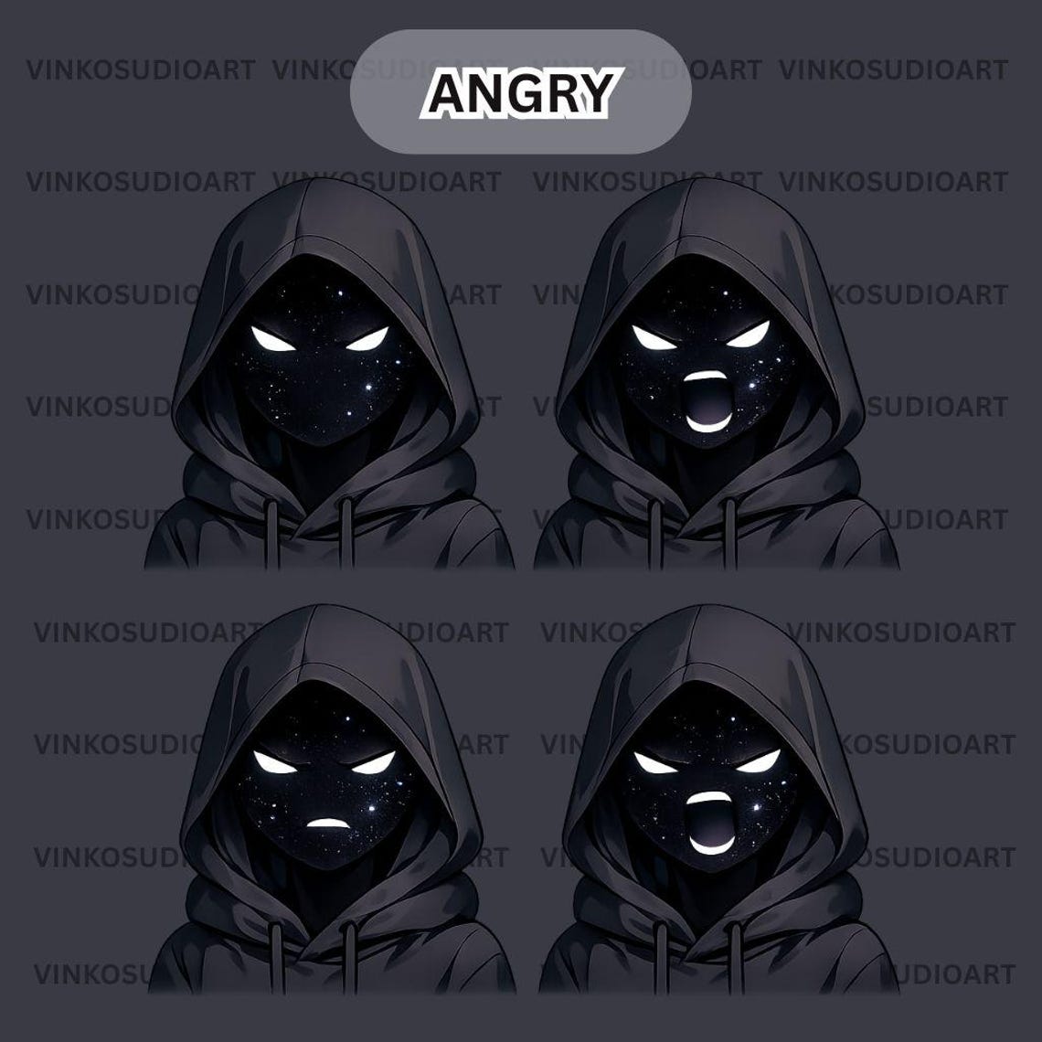 Scary Void Pngtuber Avatar | 16 Expression Set (digital Download) - Etsy
