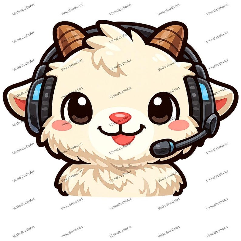 15 Goat Twitch Emotes Bundle PNG | Kawaii Pygmy Goat Emote Pack | Cute ...
