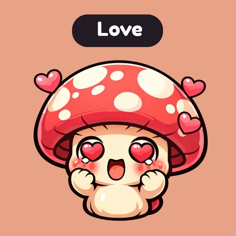 12 Chibi Pilz Emotes Pack | Niedliches Twitch Emotes Bündel | Kawaii ...