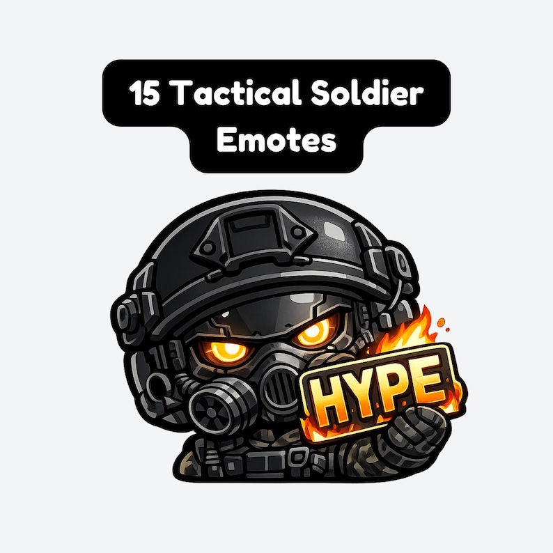 15 Cute Tactical Soldier Emotes PNG Bundle | Kawaii Military Twitch ...