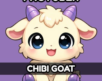 Avatar en tube PNG de chèvre chibi | VTuber Kawaii pour Twitch, OBS (16 émotions)