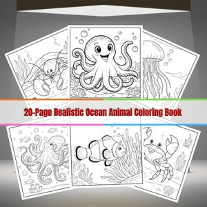 Ocean Animal Coloring Book for Kids: Realistic Sea Creatures (20-Page Printable Set)