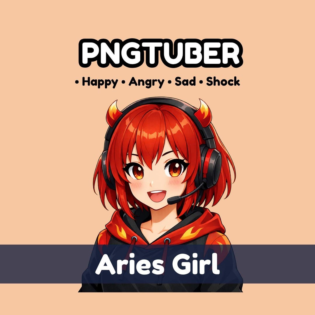 Aries Pngtuber Avatar | Reactive Pngtuber for Veadotube Mini | Vtuber ...