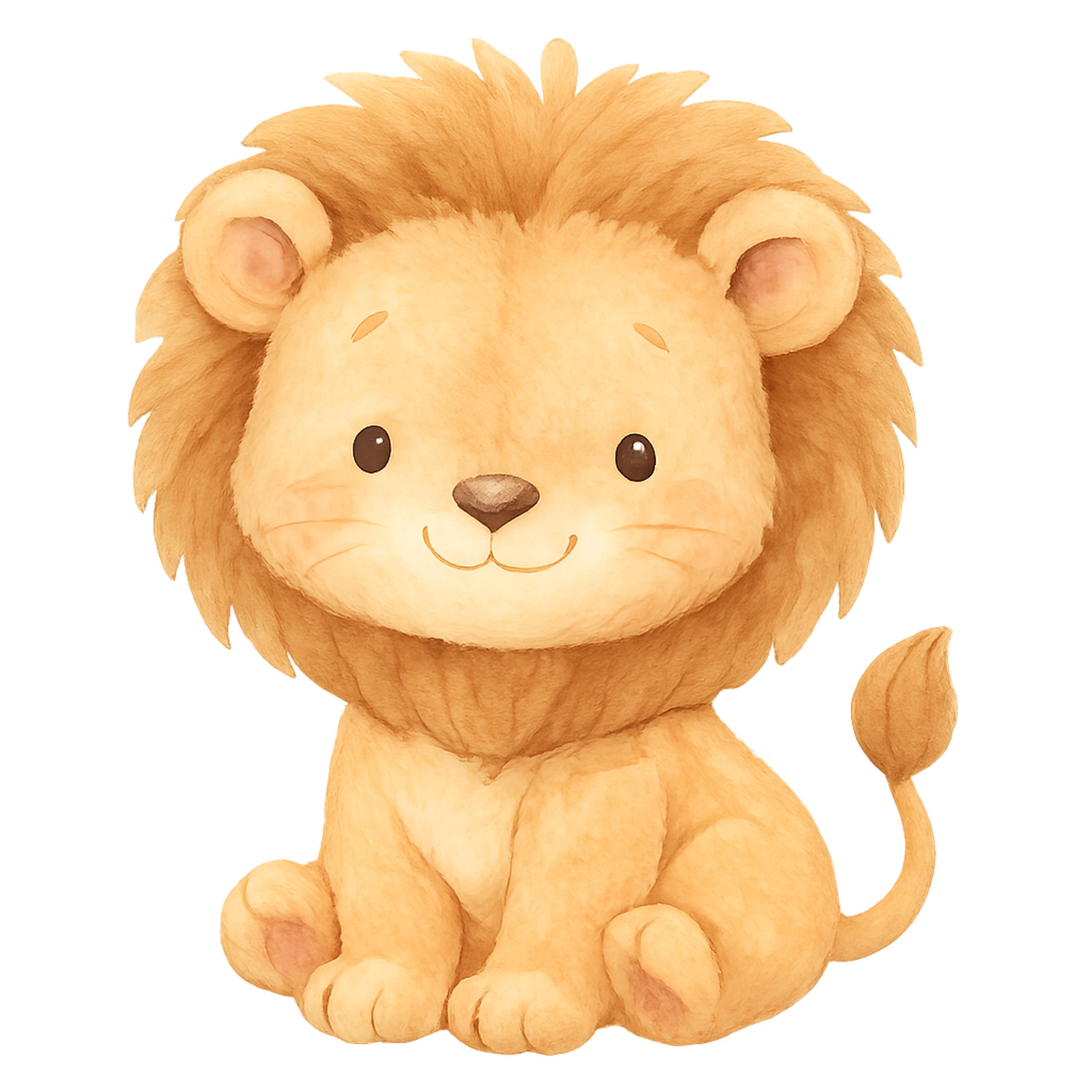 Watercolor Safari Animals Clipart Bundle, Cute Baby Jungle Animals PNG ...