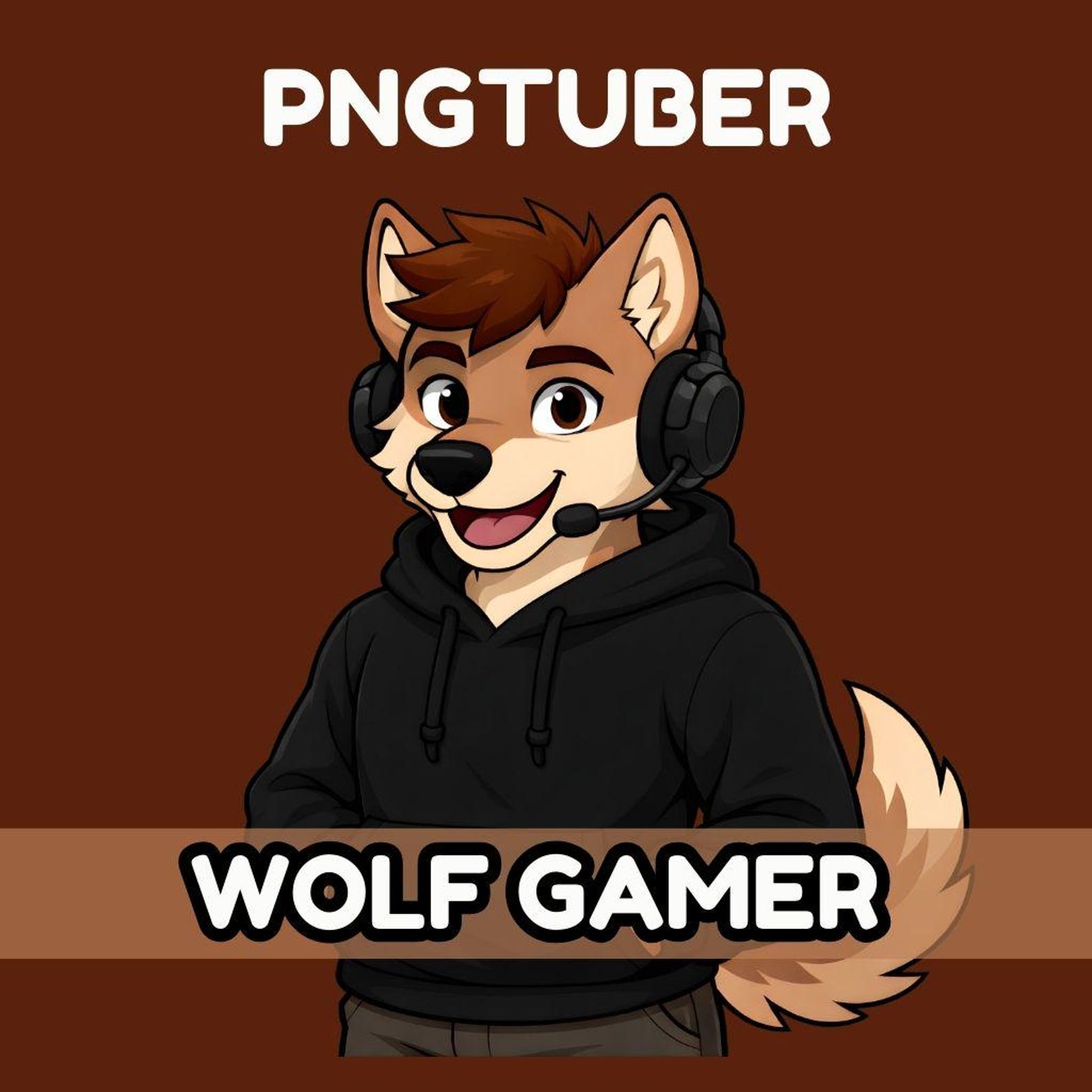 Wolf Gamer Pngtuber Avatar | Reactive Pngtuber for Veadotube Mini ...