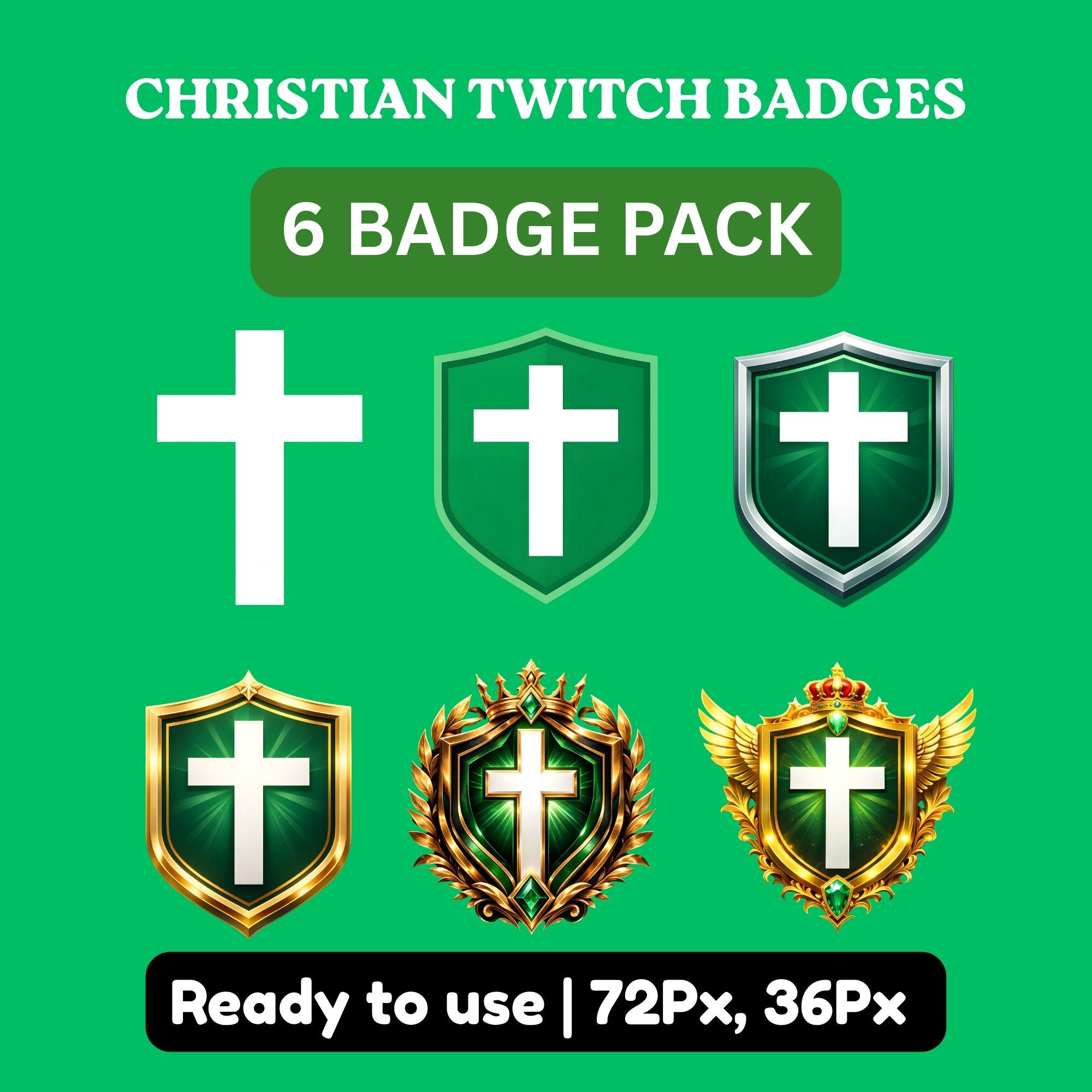 Christian Cross Twitch Badge Pack, Faith Streamer Badges PNG, Church ...