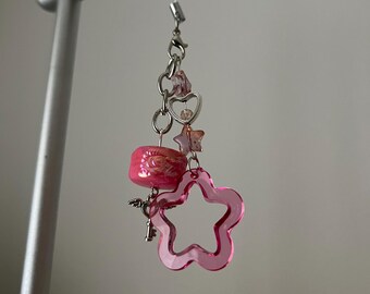 Pretty in Pink Star Schlüsselanhänger - Kawaii Mädchen Charm